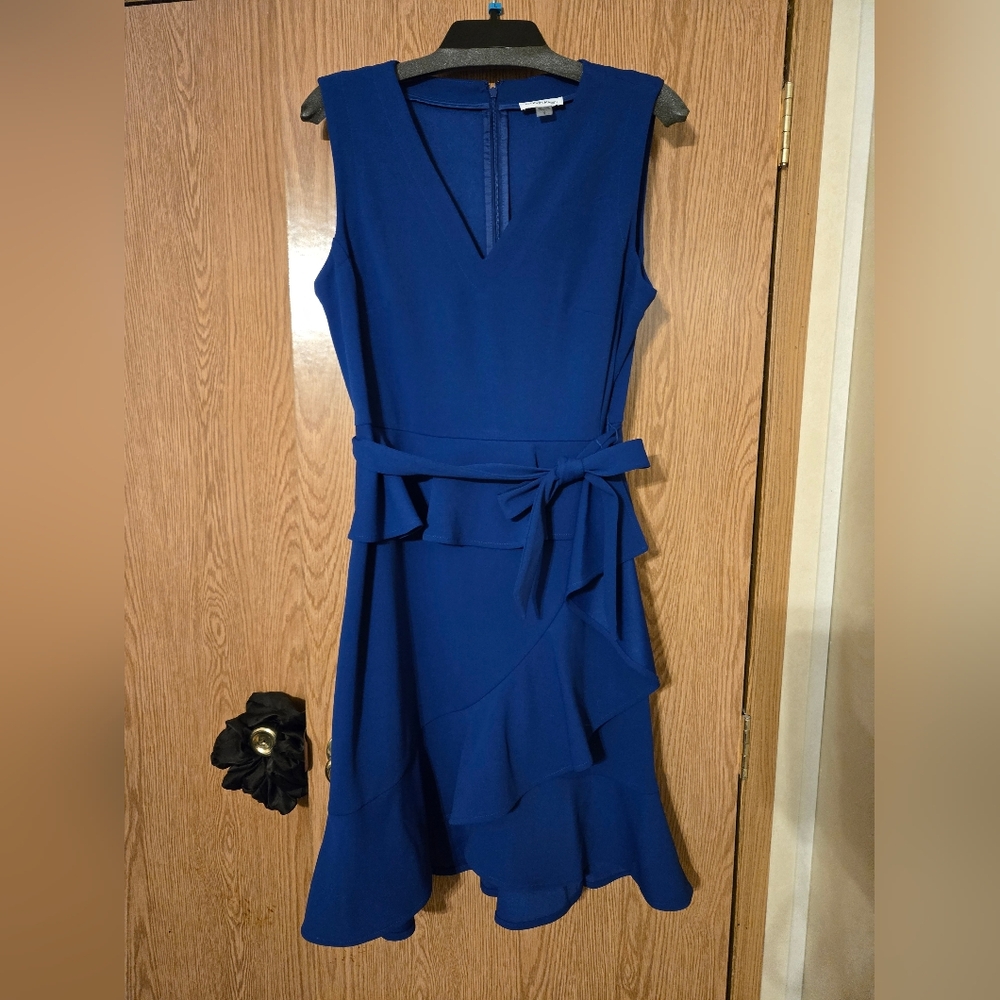 Calvin Klein Royal Blue Asymmetrical Dress